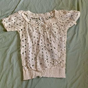 Halo Eyelet Peasant Blouse